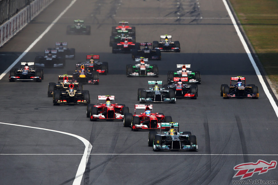 Primeros metros del Gran Premio de China 2013