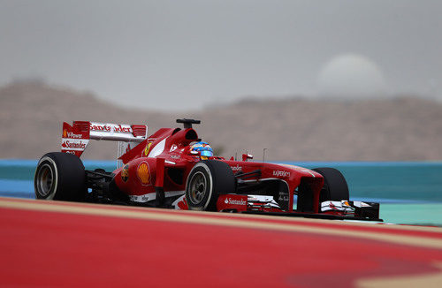 Fernando Alonso, clasificando en el Gran Premio de Baréin