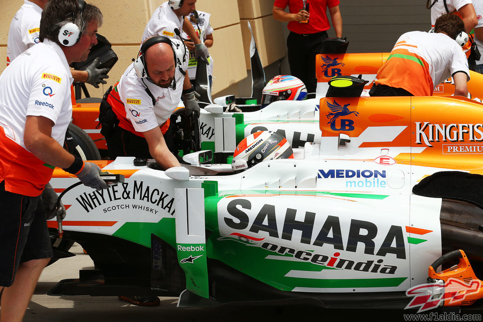 Gran esfuerzo del equipo Force India en Baréin