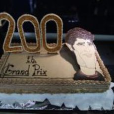 La tarta de celebración del 200º Gran Premio de Mark Webber