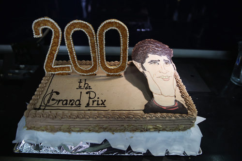 La tarta de celebración del 200º Gran Premio de Mark Webber