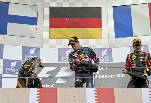 El podio del GP de Baréin 2013