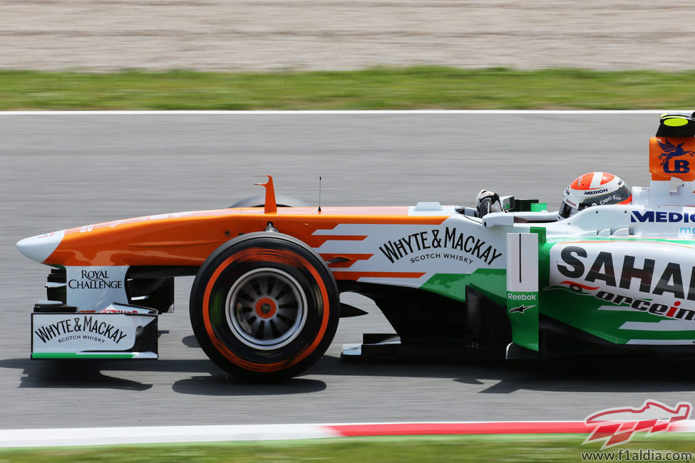 Primer plano de Paul di Resta en su VJM06