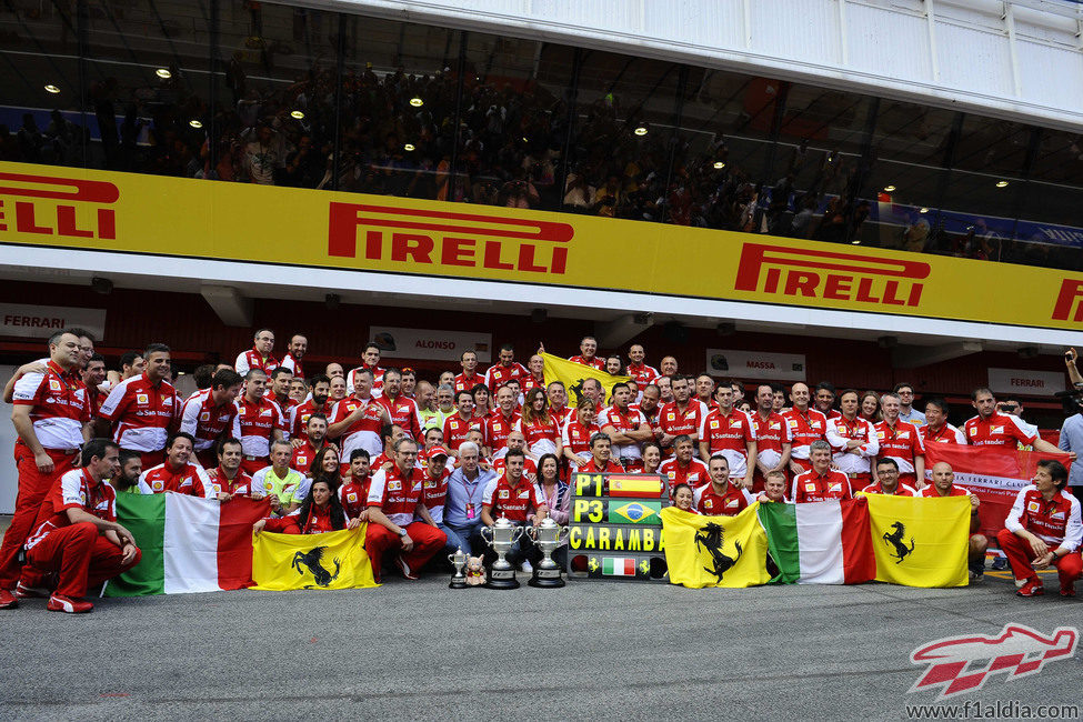 Ferrari celebra las posiciones de podio en Barcelona