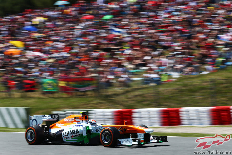 Adrian Sutil escaló cinco posiciones tras la salida del GP de España 2013