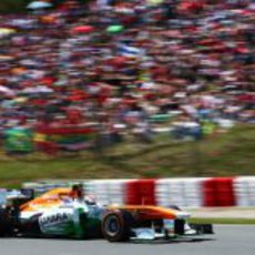 Adrian Sutil escaló cinco posiciones tras la salida del GP de España 2013