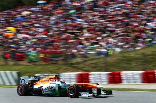 Adrian Sutil escaló cinco posiciones tras la salida del GP de España 2013