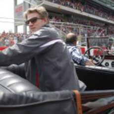 Nico Hülkenberg durante el 'drivers parade'