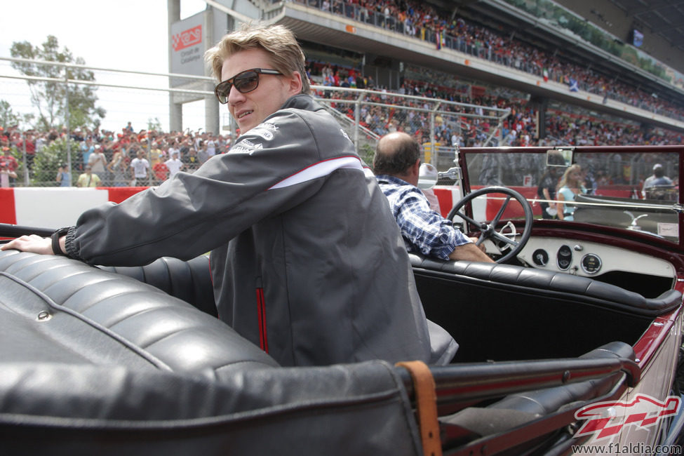 Nico Hülkenberg durante el 'drivers parade'