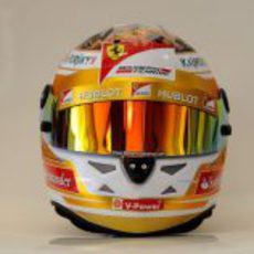 Plano frontal del casco de Fernando Alonso para Mónaco