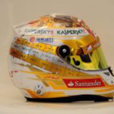 Plano lateral del casco de Fernando Alonso para Mónaco