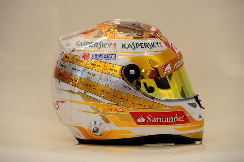 Plano lateral del casco de Fernando Alonso para Mónaco