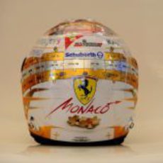 Plano trasero del casco de Fernando Alonso para Mónaco