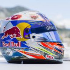 Plano lateral del casco de Daniel Ricciardo para Mónaco