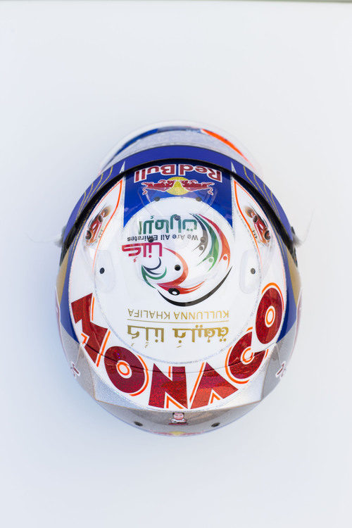Plano cenital del casco de Daniel Ricciardo para Mónaco