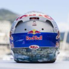 Plano trasero del casco de Daniel Ricciardo para Mónaco