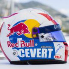 Plano lateral del casco de Jean Eric Vergne para Mónaco