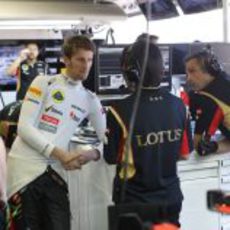 Romain Grosjean cayó en la Q2