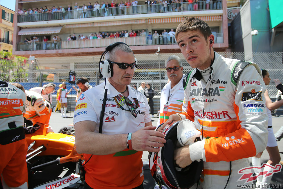 Paul di Resta, instantes antes del GP de Mónaco 2013