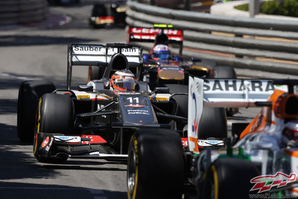 Nico Hülkenberg a toda velocidad en el GP de Mónaco 2013