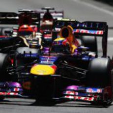 Mark Webber exprime su Red Bull durante el GP de Mónaco 2013