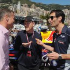 Ron Howard charla con Mark Webber y David Coulthard