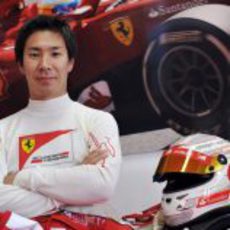 Kamui Kobayashi, sonriente de Ferrari