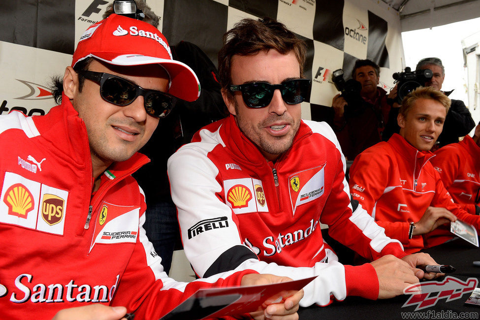 Fernando Alonso y Felipe Massa, en Montreal