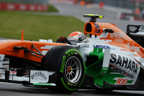 Adrian Sutil rueda con el compuesto intermedio en Montreal