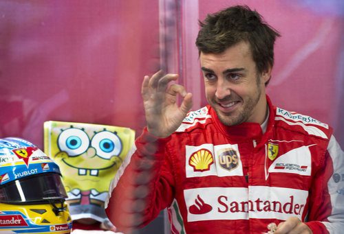 Bob Esponja, el nuevo amigo de Fernando Alonso