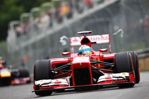 Vórtices en el alerón trasero del Ferrari de Fernando Alonso