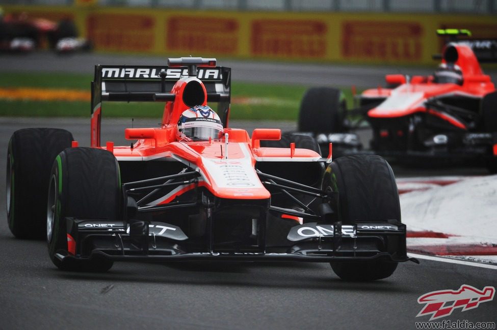 Jules Bianchi, por delante de su compañero