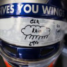 Alerta de lluvia en el casco de Daniel Ricciardo