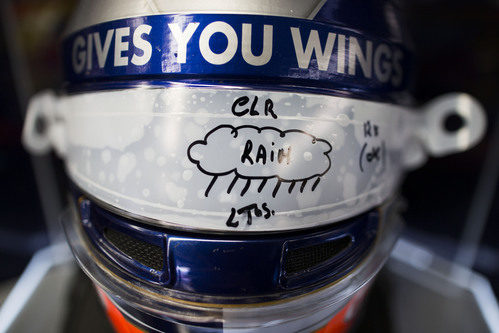 Alerta de lluvia en el casco de Daniel Ricciardo