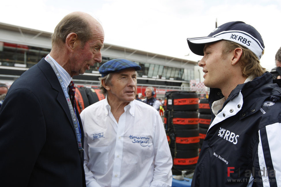 Rosberg, Stewart y el duque de Kent