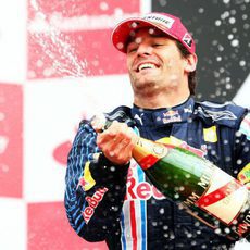 Webber celebra su tercer puesto