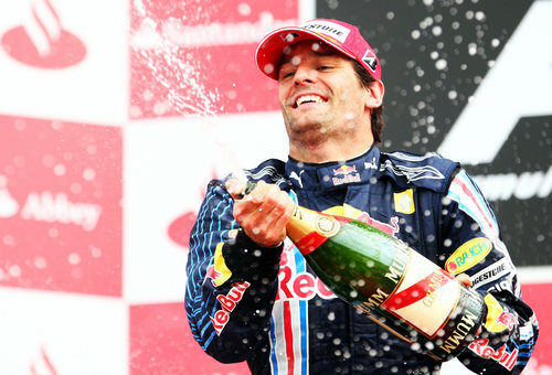 Webber celebra su tercer puesto