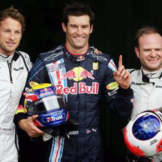 Webber, Barrichello y Button