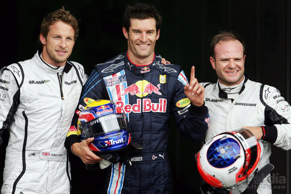 Webber, Barrichello y Button