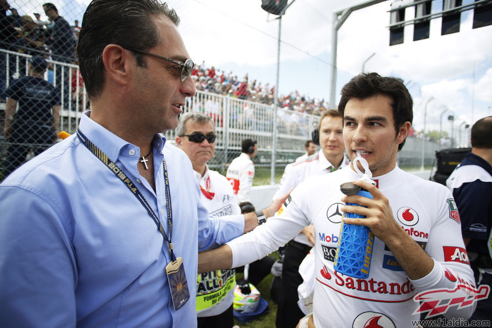 Sergio Pérez instantes antes de que comience el GP de Canadá 2013