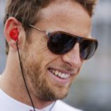 Jenson Button muy sonriente