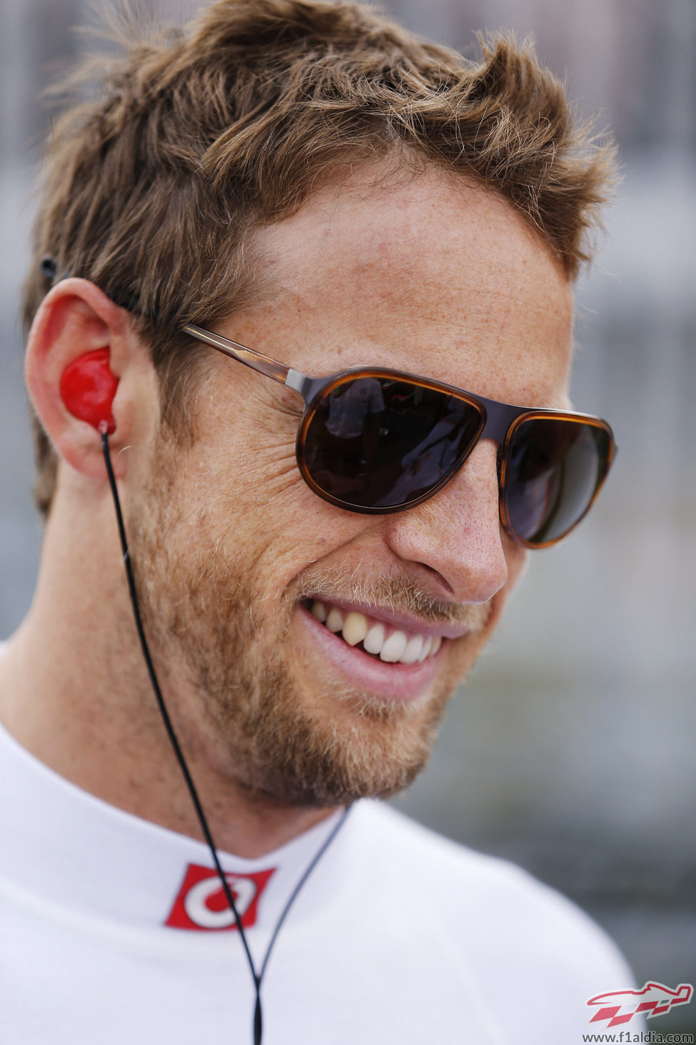 Jenson Button muy sonriente