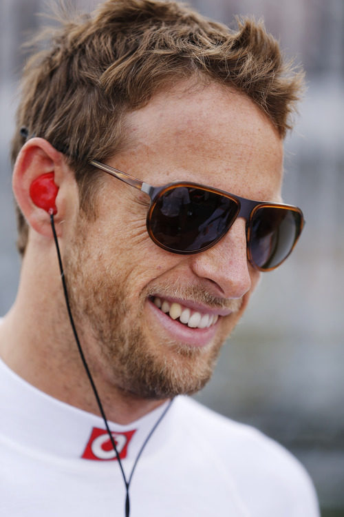 Jenson Button muy sonriente