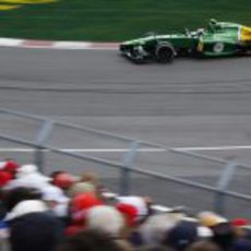 Giedo van der Garde rueda con el medio durante el GP de Canadá 2013