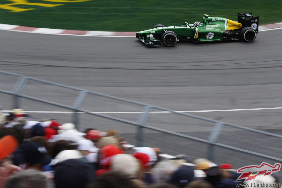 Giedo van der Garde rueda con el medio durante el GP de Canadá 2013