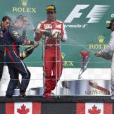 Hamilton, Alonso y Vettel en el podio de Canadá