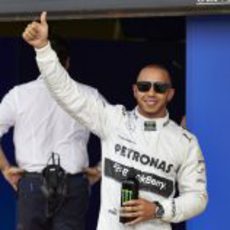 El 'OK' de Hamilton tras la clasificación de Silverstone