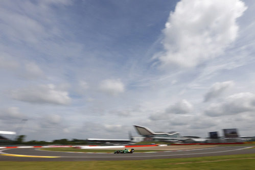 Giedo van der Garde maneja su CT03 en el trazado de Silverstone