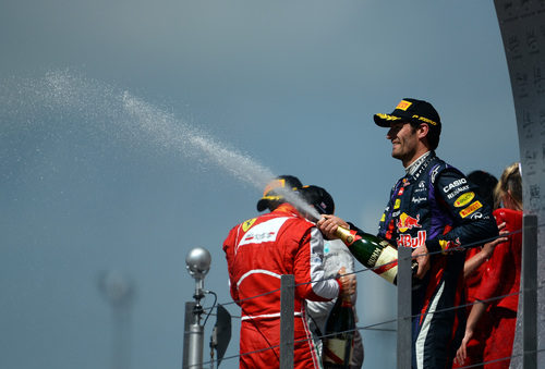 Chorro de champán de Mark Webber