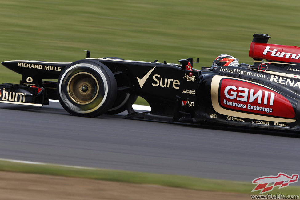 Kimi Räikkönen estuvo en posición de podio durante parte de la carrera en Silverstone